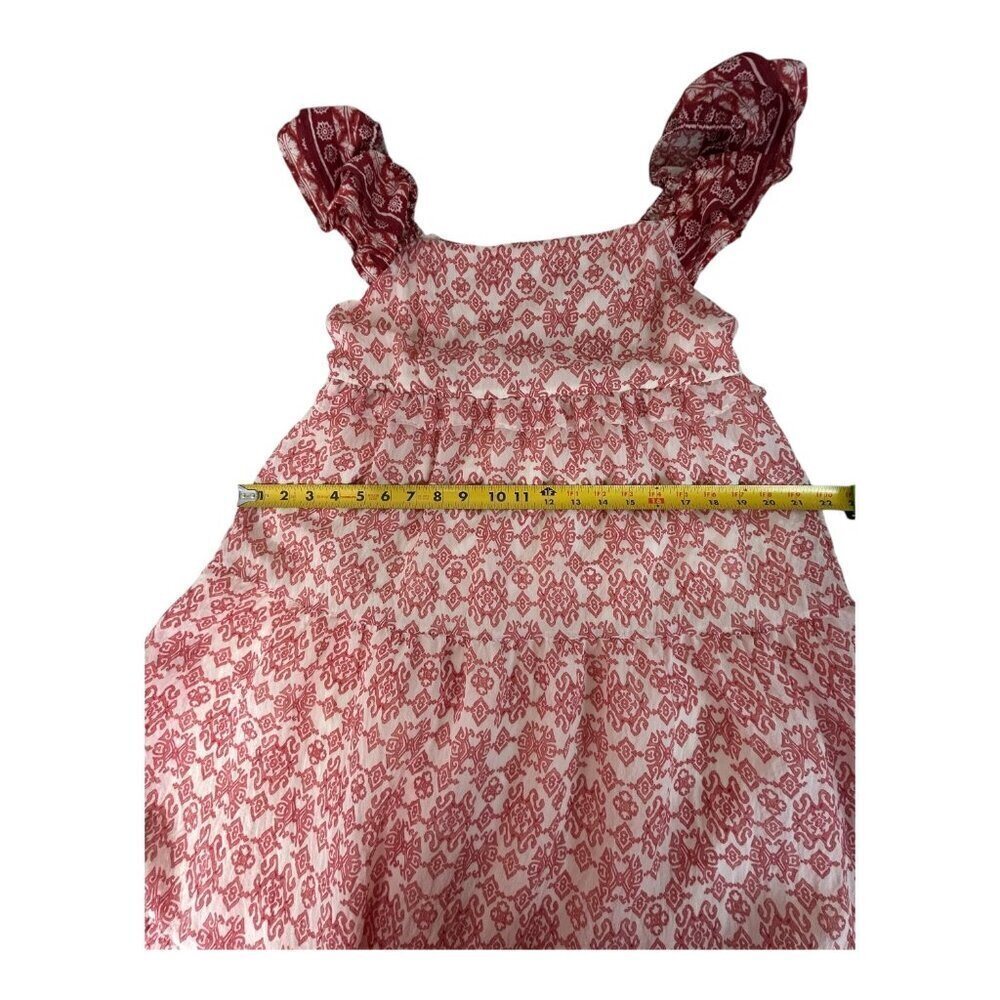 By The River Ruffled Milkmade‎ Midi Dress  | Sz L | Red & White | Cottagecore - Picture 6 of 10